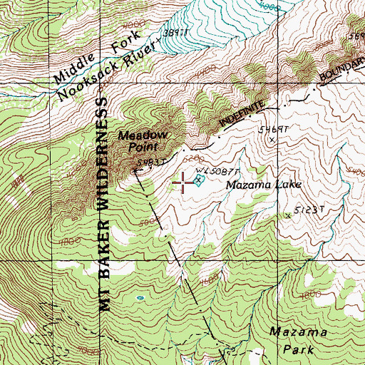 Topographic Map of Mazama Lake, WA