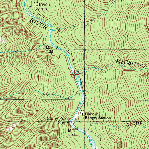 Topographic Map of McCartney Creek, WA