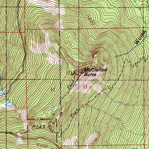Topographic Map of McClellan Butte, WA