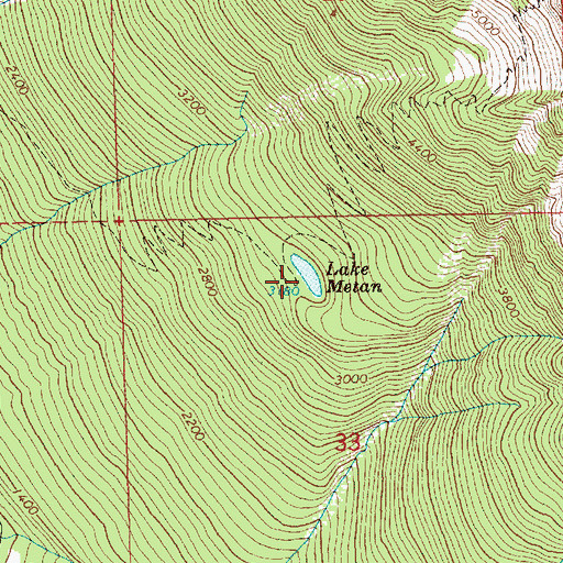 Topographic Map of Lake Metam, WA