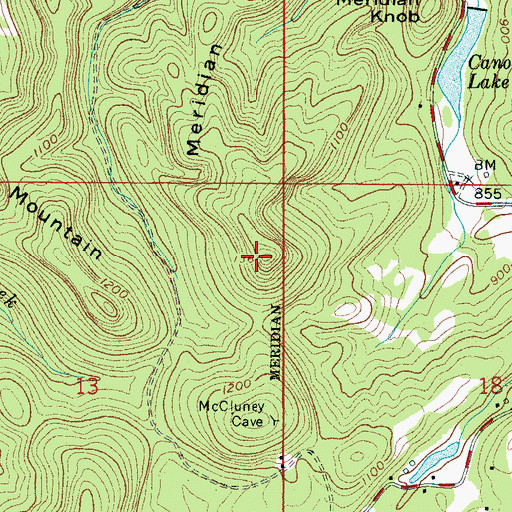 Topographic Map of Meridian Mountain, AL