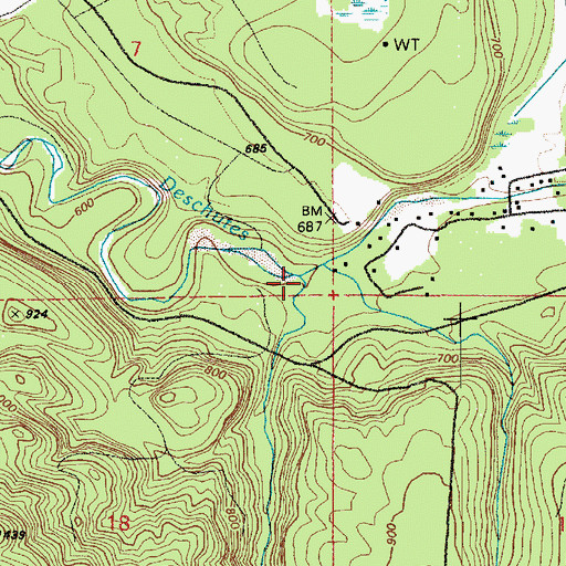 Topographic Map of Mitchell Creek, WA