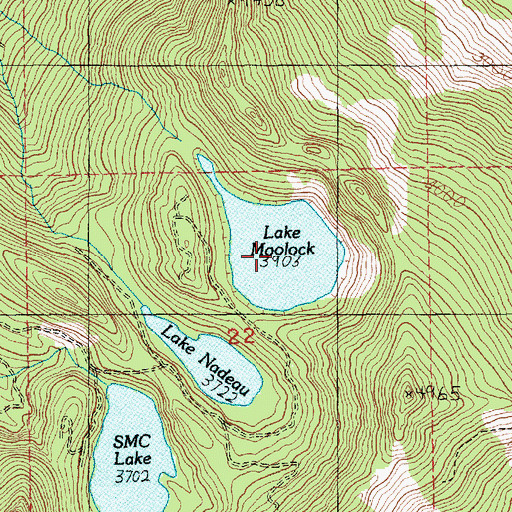 Topographic Map of Lake Moolock, WA