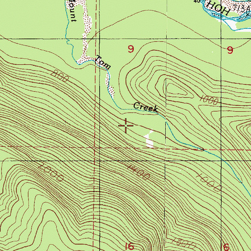 Topographic Map of Mount Tom Shelter, WA