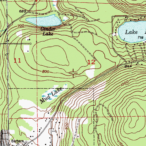 Topographic Map of Mud Lake, WA