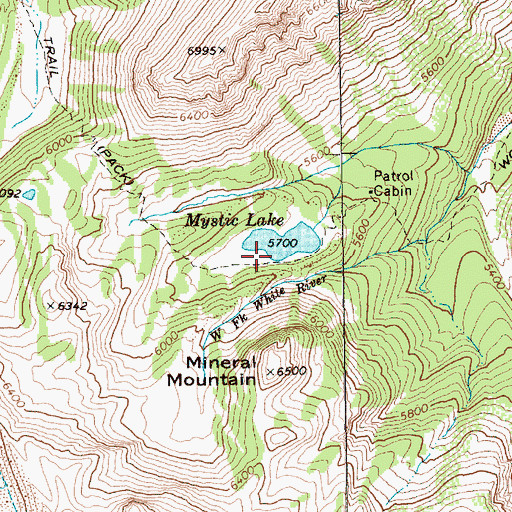 Topographic Map of Mystic Lake, WA