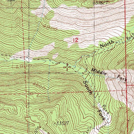 Topographic Map of North Fork Paris Creek, WA