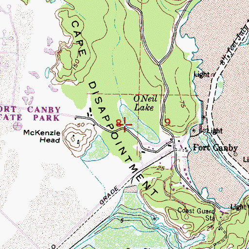 Topographic Map of O'Neil Lake, WA