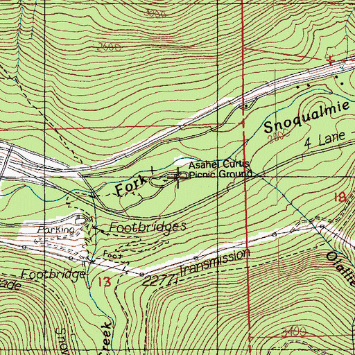 Topographic Map of Olallie Creek, WA