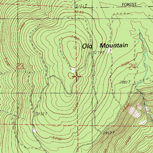 Topographic Map of Olo Mountain, WA
