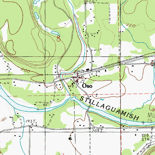 Topographic Map of Oso, WA