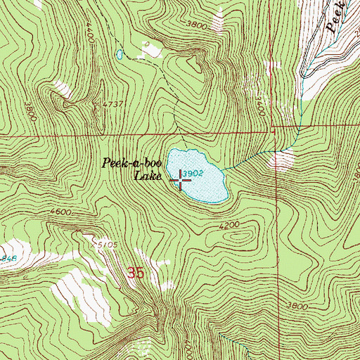 Topographic Map of Peek-a-boo Lake, WA