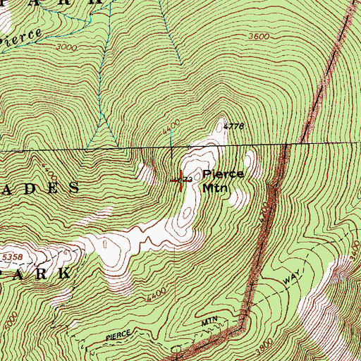 Topographic Map of Pierce Mountain, WA