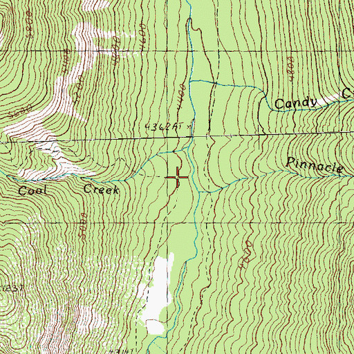Topographic Map of Pinnacle Creek, WA