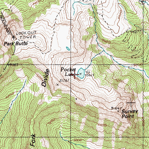 Topographic Map of Pocket Lake, WA