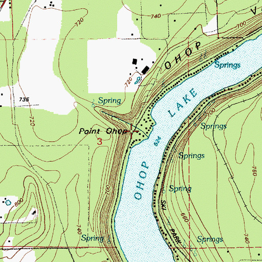 Topographic Map of Point Ohop, WA
