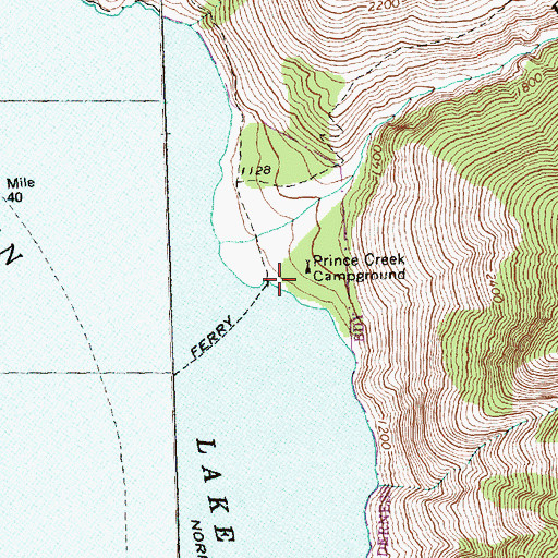 Topographic Map of Prince Creek Campground, WA