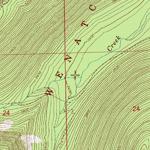Topographic Map of Prospect Creek, WA