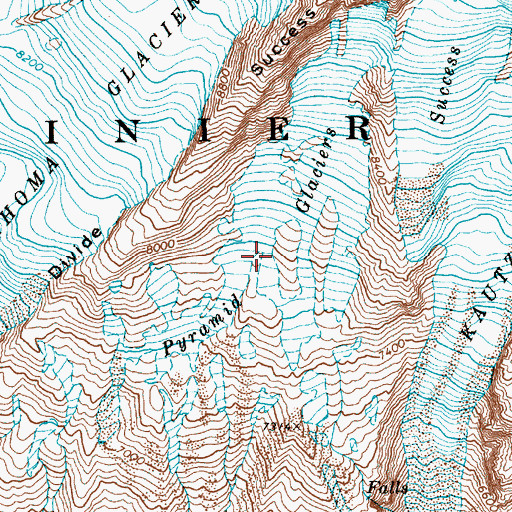 Topographic Map of Pyramid Glaciers, WA