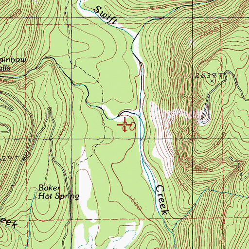 Topographic Map of Rainbow Creek, WA