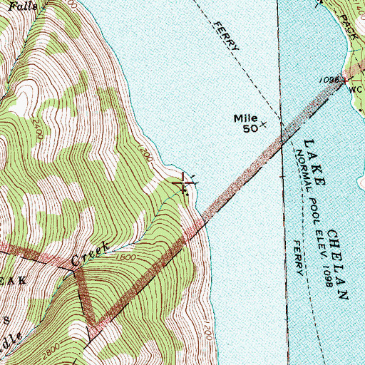 Topographic Map of Riddle Creek, WA