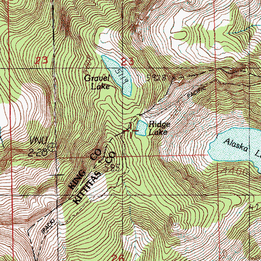 Topographic Map of Ridge Lake, WA