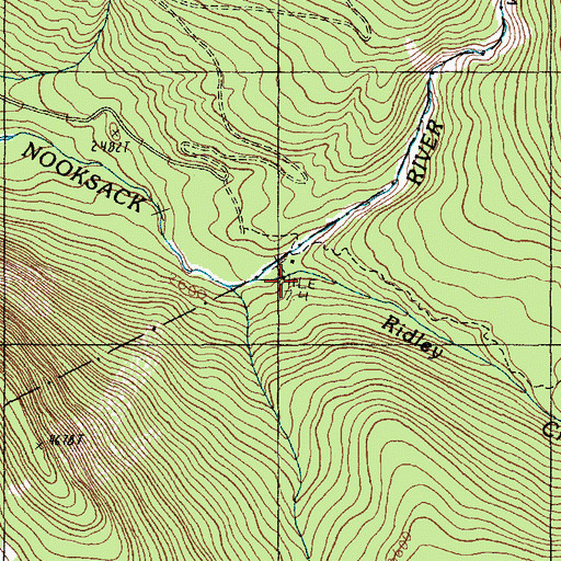 Topographic Map of Ridley Creek, WA