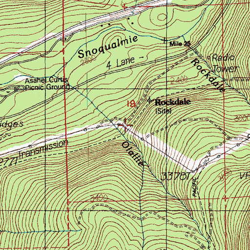 Topographic Map of Rockdale, WA