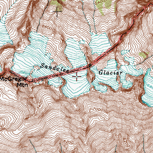 Topographic Map of Sandalee Glacier, WA