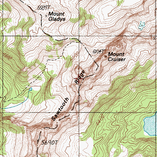 Topographic Map of Sawtooth Ridge, WA