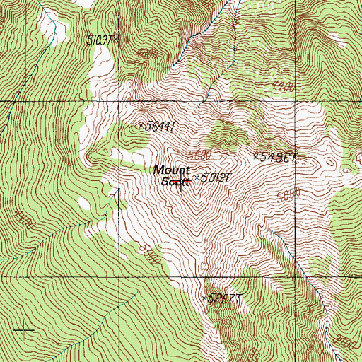 Topographic Map of Mount Scott, WA