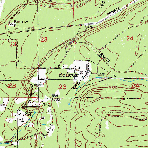 Topographic Map of Selleck, WA