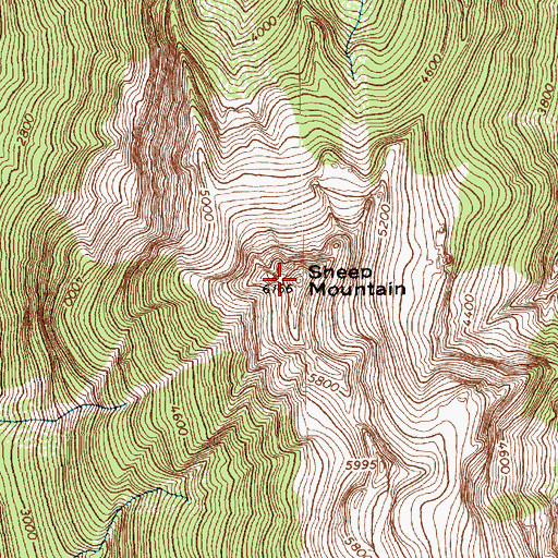 Topographic Map of Sheep Mountain, WA