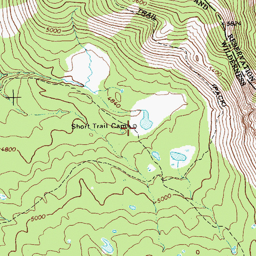 Topographic Map of Short Trail Camp, WA