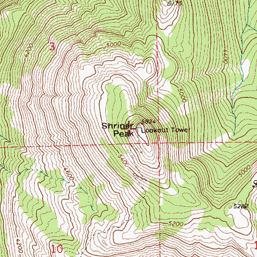 Topographic Map of Shriner Peak, WA