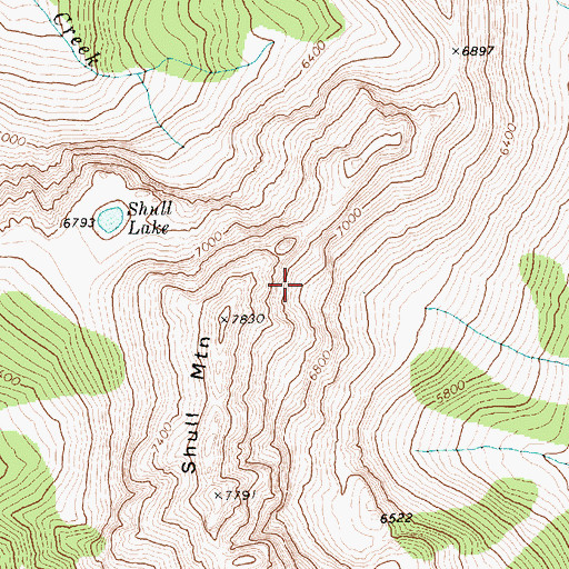 Topographic Map of Shull Mountain, WA