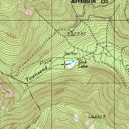 Topographic Map of Sink Lake, WA
