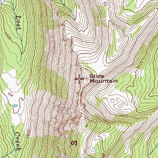 Topographic Map of Slide Mountain, WA