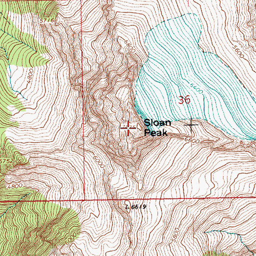 Topographic Map of Sloan Peak, WA