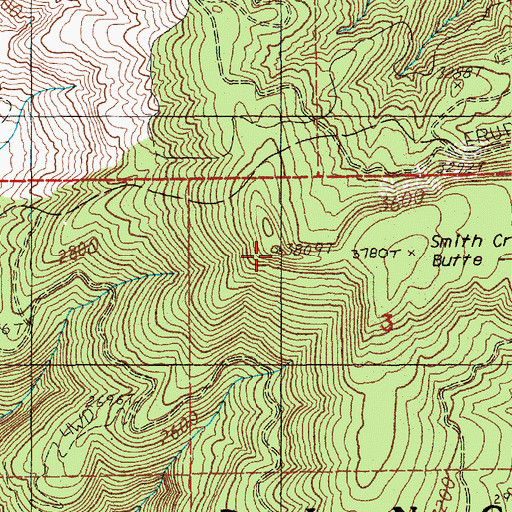 Topographic Map of Smith Creek Butte, WA