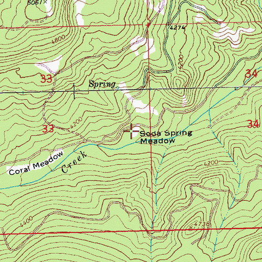 Topographic Map of Soda Spring Meadow, WA