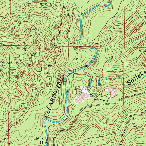Topographic Map of Solleks River, WA