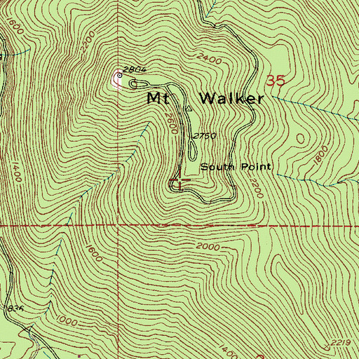 Topographic Map of South Point, WA