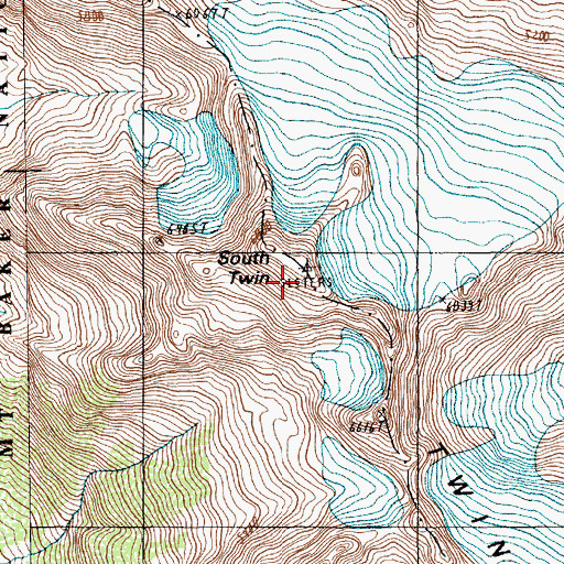 Topographic Map of South Twin, WA