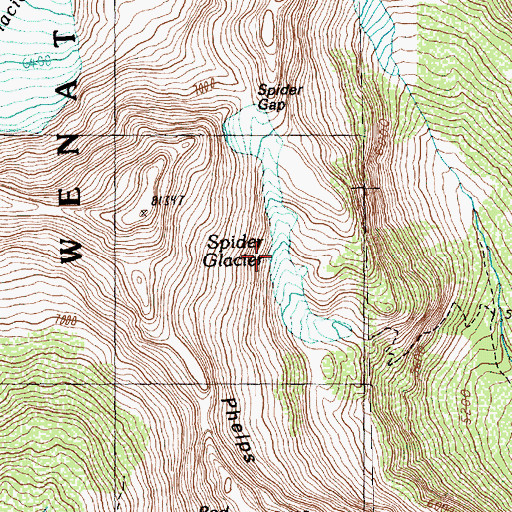 Topographic Map of Spider Glacier, WA
