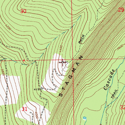 Topographic Map of Stagman Ridge, WA