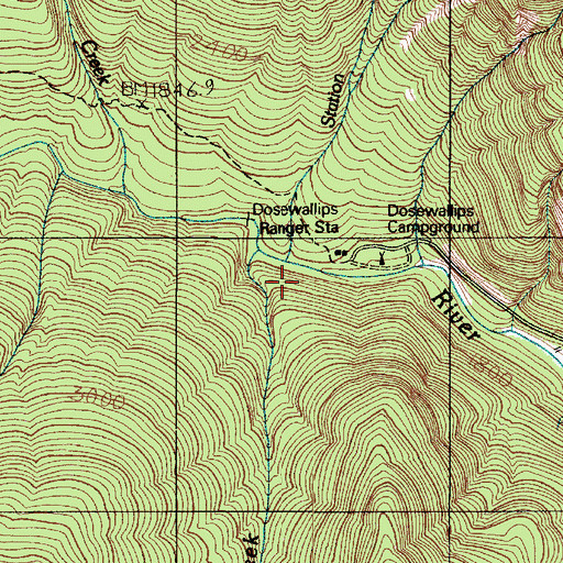 Topographic Map of Station Creek, WA