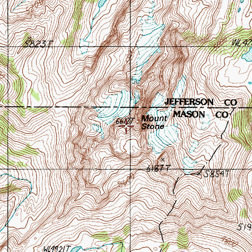 Topographic Map of Mount Stone, WA