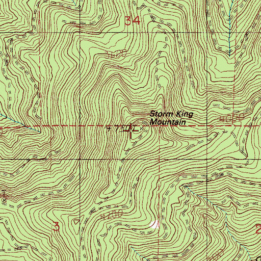 Topographic Map of Storm King Mountain, WA