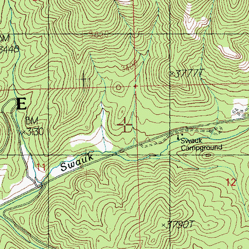 Topographic Map of Swauk Lodge, WA